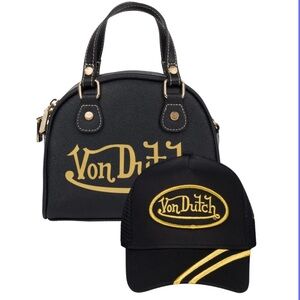 Von Dutch Black & Gold Bowling Bag and Trucker Hat Bundle